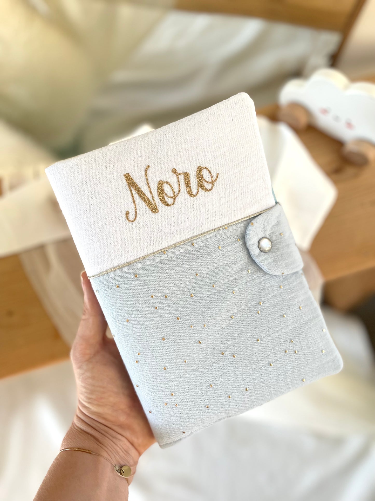 Ensemble Mini Doux – Protège-carnet & Bonnet ourson