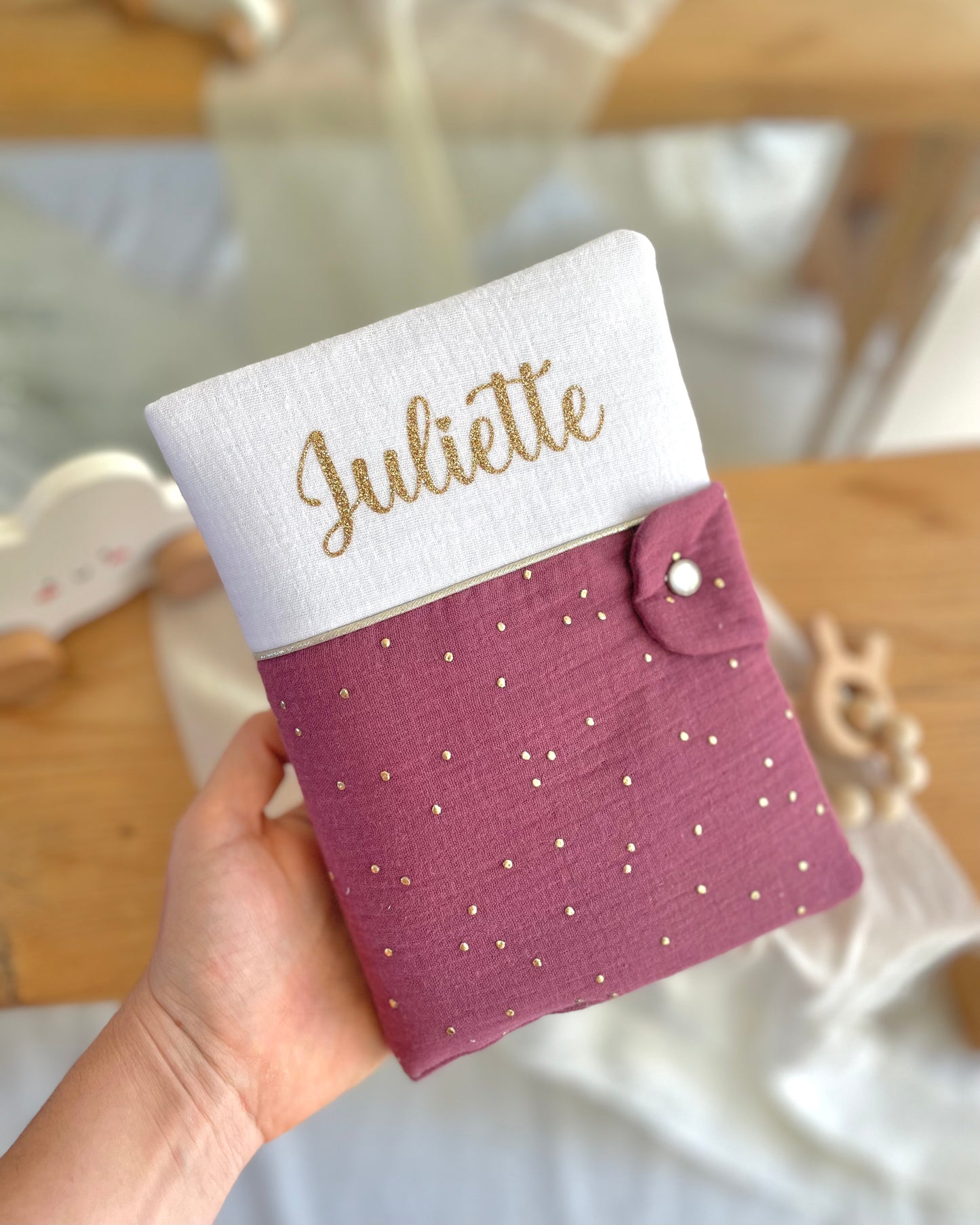 Ensemble Mini Doux – Protège-carnet & Bonnet ourson