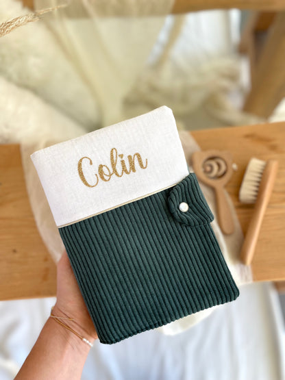 Ensemble Mini Doux – Protège-carnet & Bonnet ourson