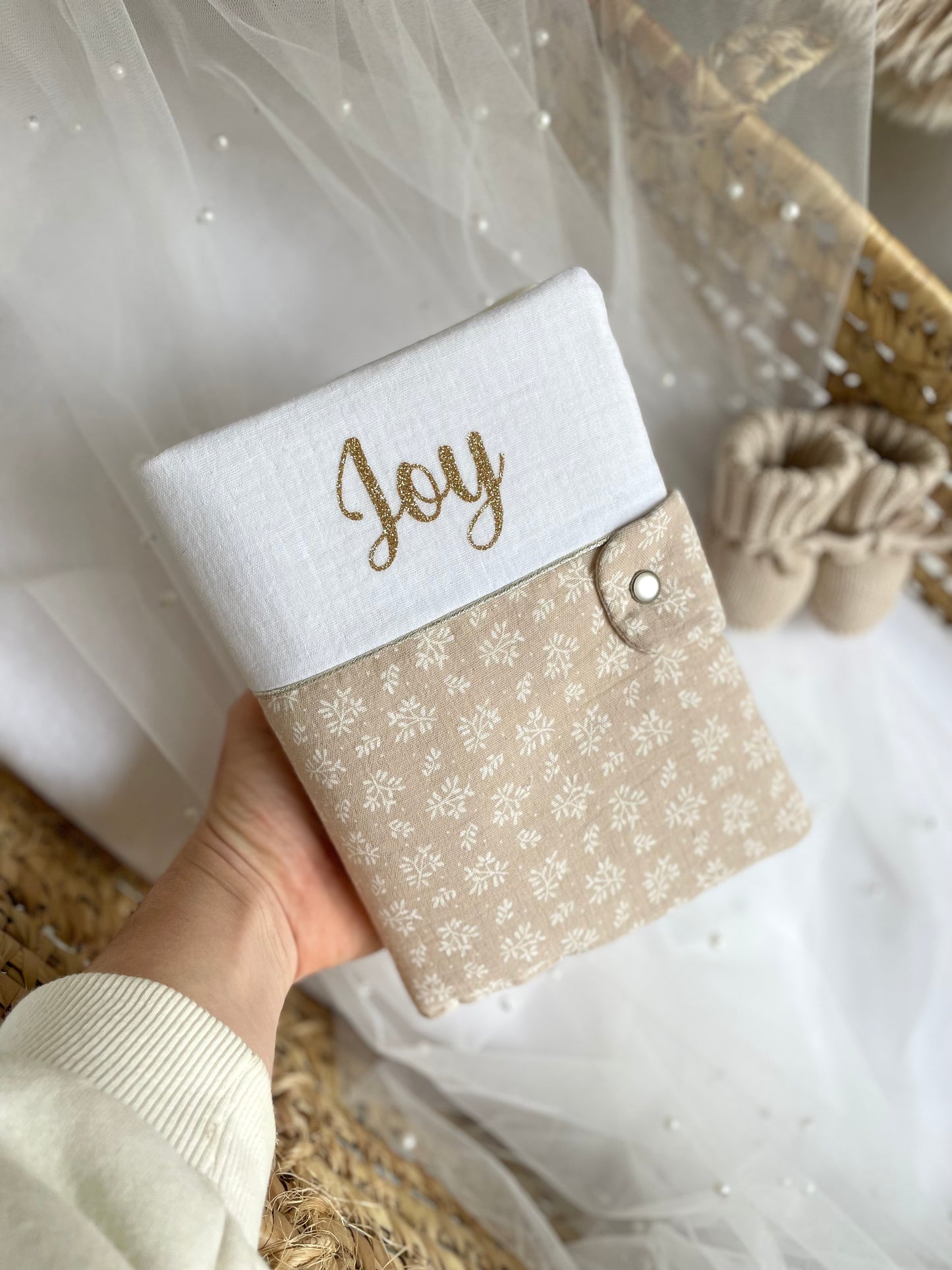 Ensemble Mini Doux – Protège-carnet & Bonnet ourson