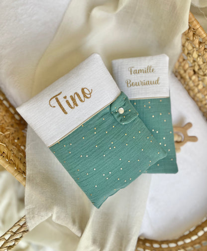 Ensemble Mini Doux – Protège-carnet & Bonnet ourson